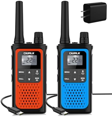 Walkie Talkies for Adults Long Range 2 Pack, Rechargeable Walkie Talkies 22 FRS Channels Two Way Radios with NOAA Weather Receiver, Noise Reduction, Volume Adjustment, LED Flashlight, 1800mAh Battery