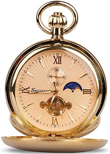 Vintage Copper Train London Design Hand Winding Mechanical Pocket Watch Mens Watches