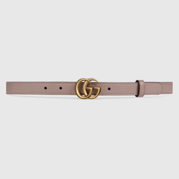 Gucci Dusty Pink Leather 20MM Belt with Double G Buckle