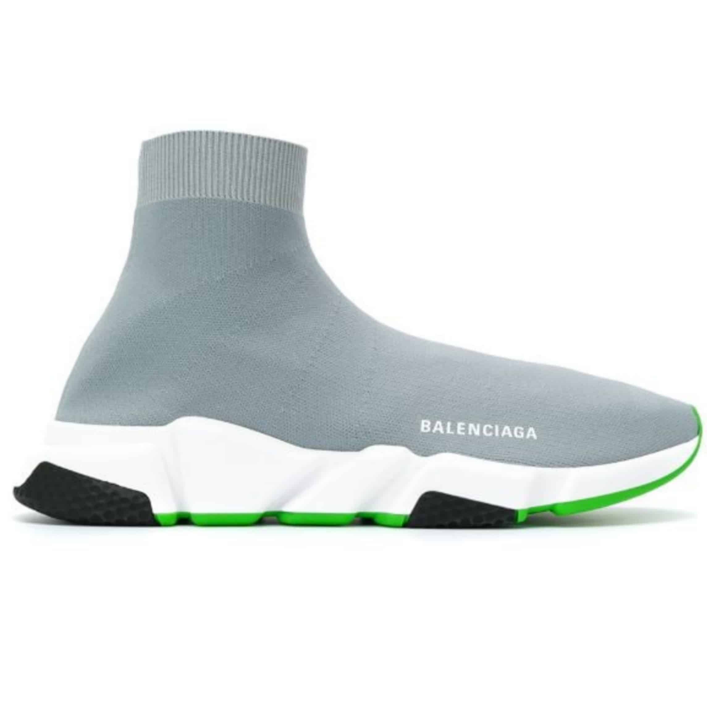 BALENCIAGA SPEED TRAINER METALLIC SILVER NEON – BB19