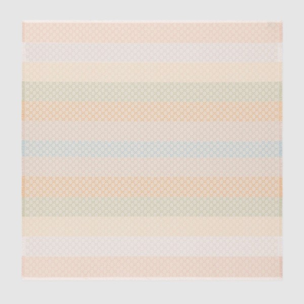 Gucci Pastel Stripes GG Jacquard Shawl