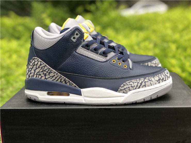 PK AIR JORDAN 3 MICHIGAN PE NAVY MAIZE YELLOW