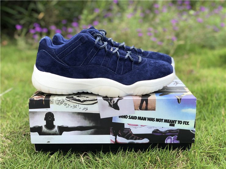PK AIR JORDAN XI LOW DEREK JETER RE2PECT BLUE SUEDE