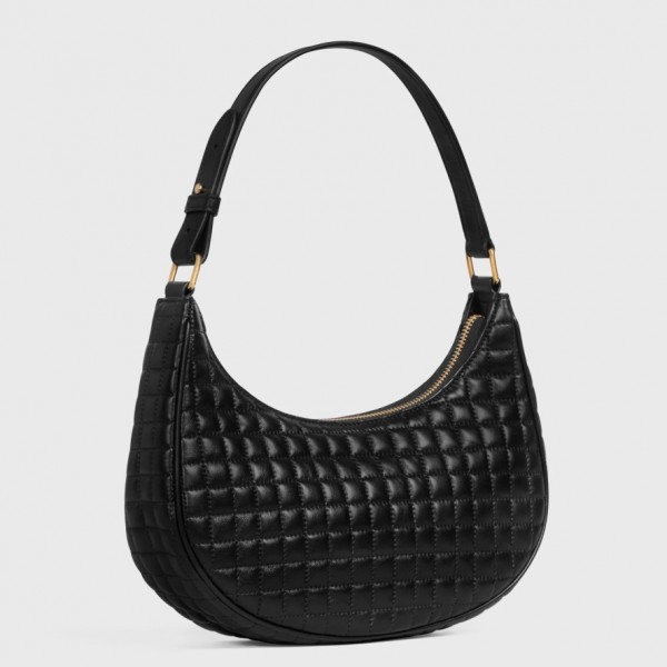 Celine Ava Bag In Black Quilted Lambskin