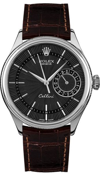 Rolex Cellini Date Domed & Fluted Double Bezel Men’s Watch 50519