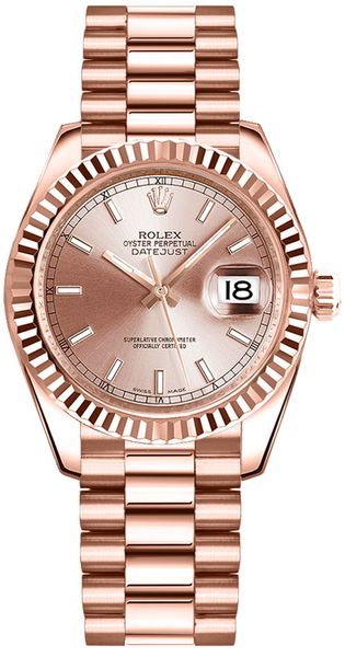 Rolex Datejust 31 Everose Gold President Bracelet Women’s Watch 178275