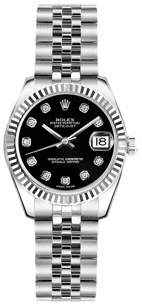 Rolex Lady-Datejust 26 Black Dial Women’s Watch 179174