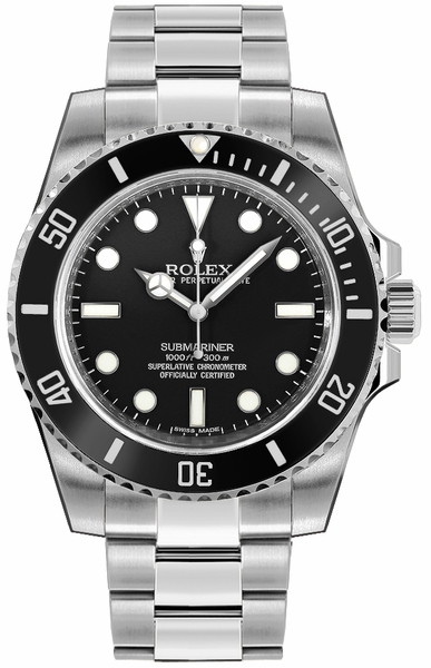 Rolex Submariner Men’s Luxury Diver Watch Black Dial 114060
